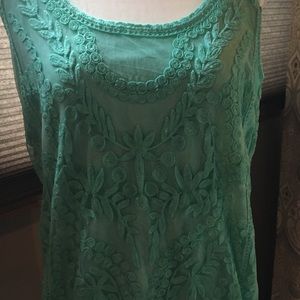 Green dressy tank top